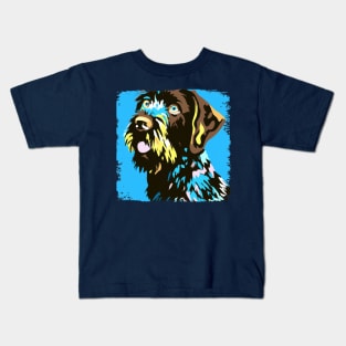 German Wirehaired Pointer Pop Art - Dog Lover Gifts Kids T-Shirt